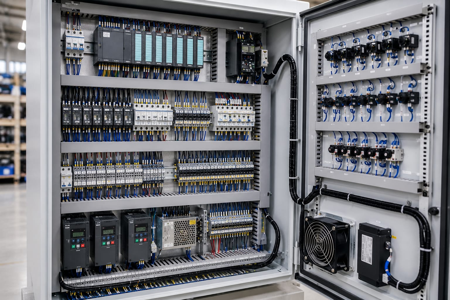 Industrial control panel wire harness